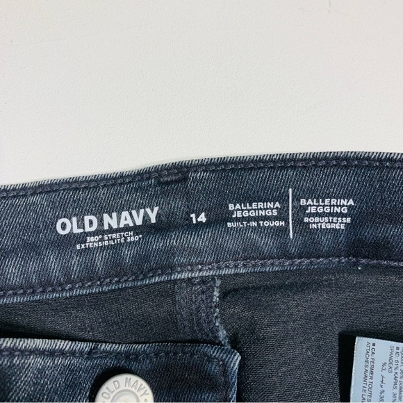 OLD Navy girls 14Y charcoal grey frayed hem ballerina jeggings - Picture 4 of 5